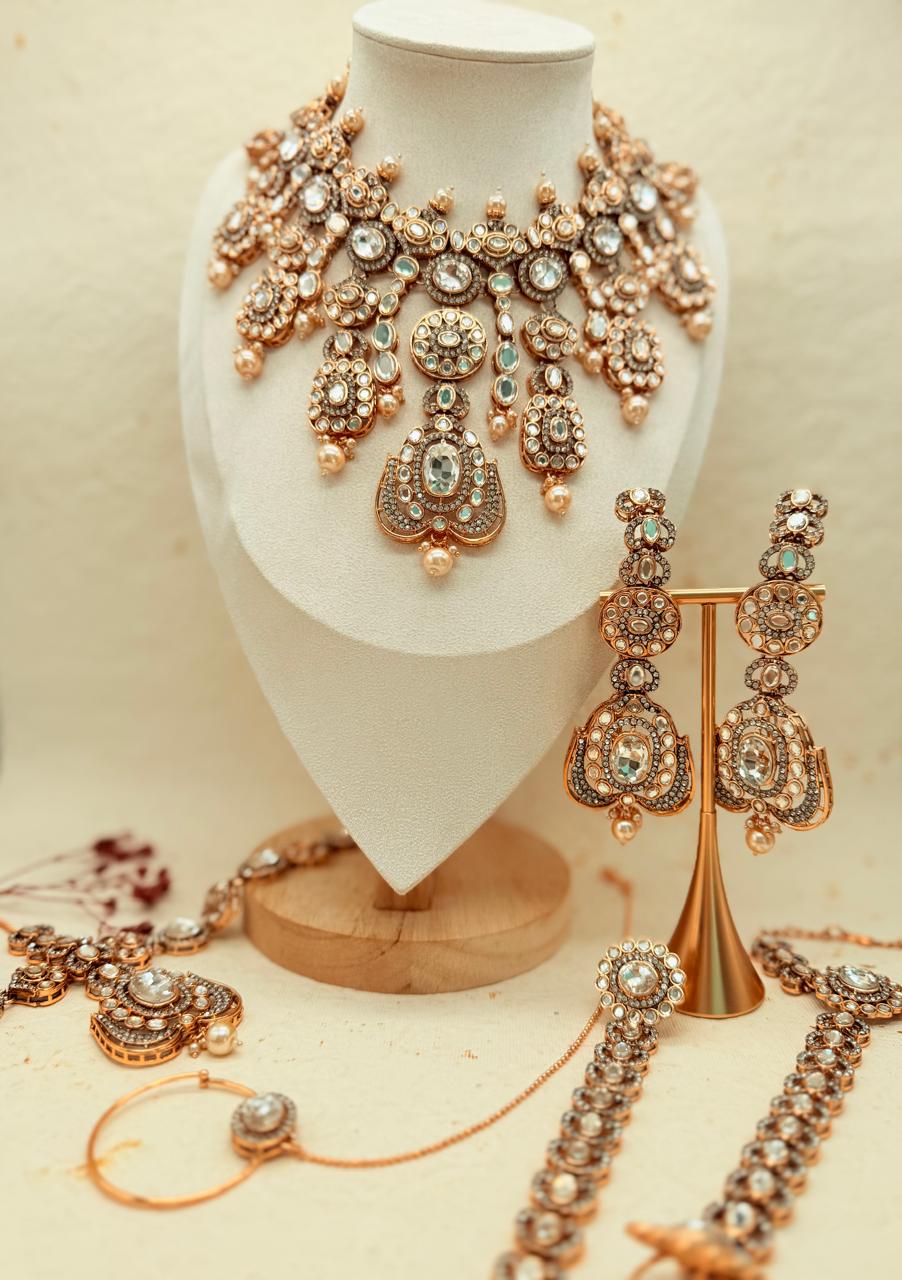 Rajratna Clear – Kundan Bridal Set