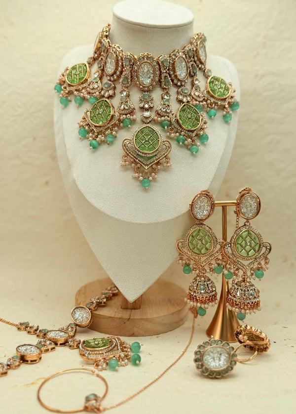 Shahbano Mint – Kundan Bridal Set