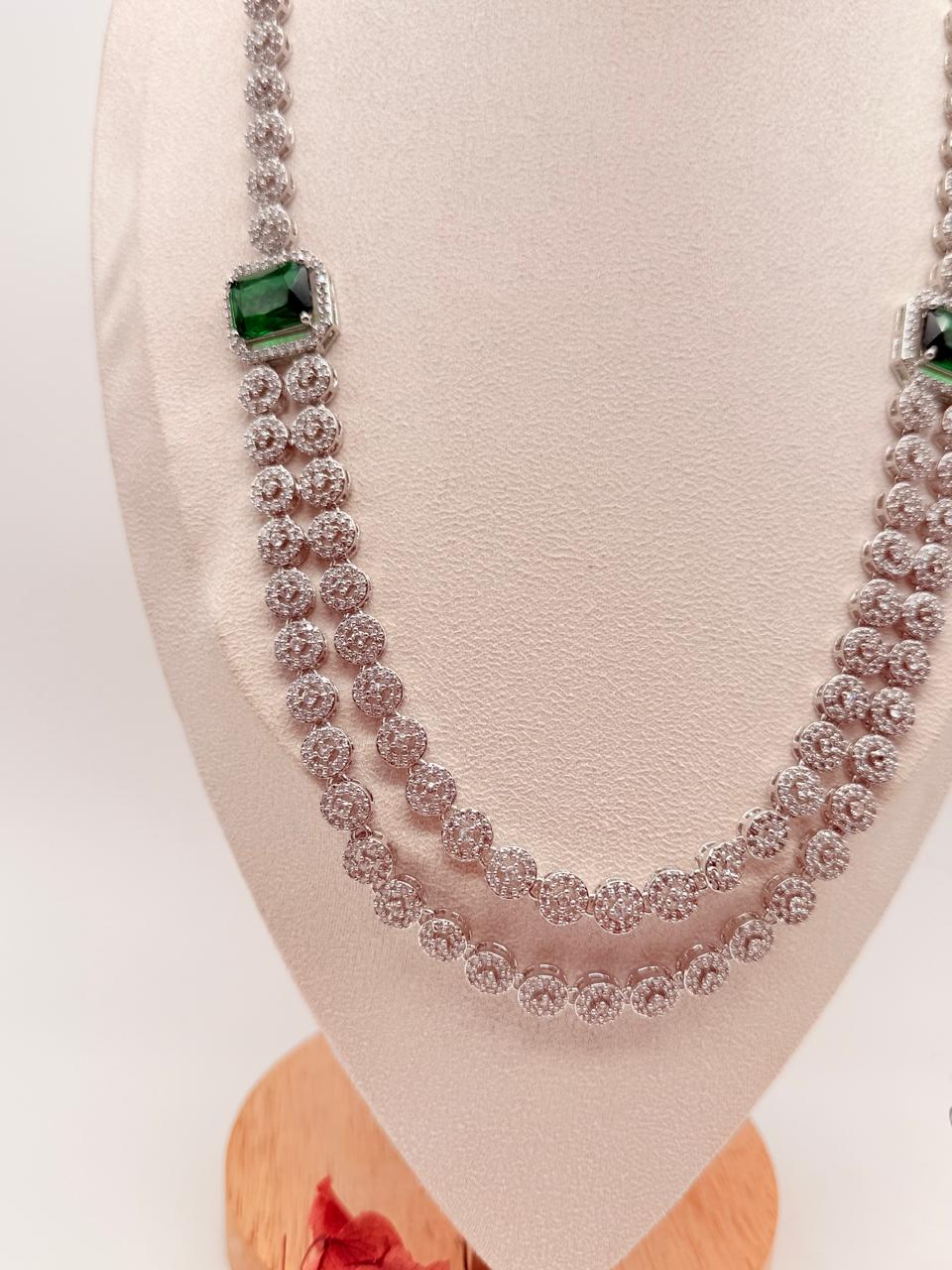 Emerald Royale Cascade – AD Necklace Set