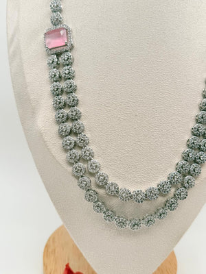 Blush Royale Cascade – AD Necklace Set