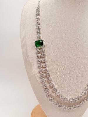 Emerald Royale Cascade – AD Necklace Set