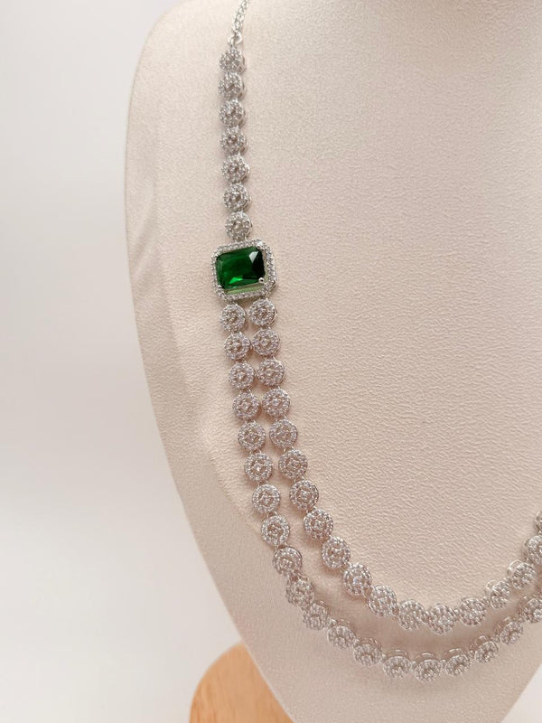 Emerald Royale Cascade – AD Necklace Set