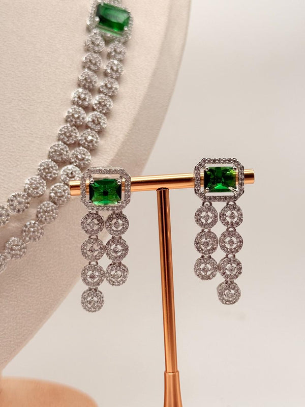 Emerald Royale Cascade – AD Necklace Set