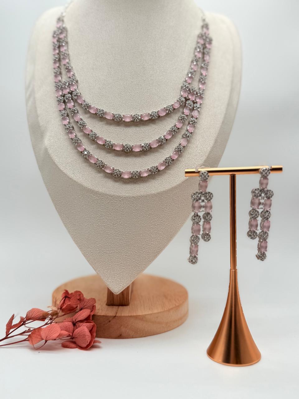 Lumière Blushfall – AD Necklace Set