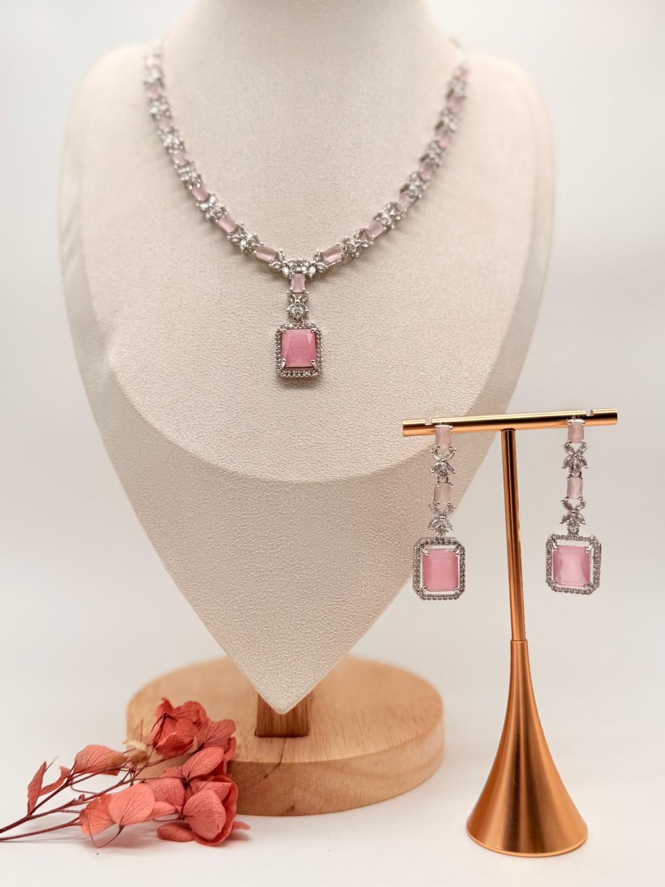 Blush Radiance AD Necklace Set