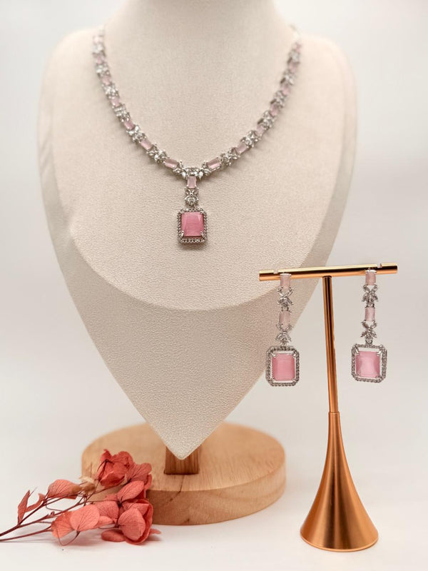Blush Radiance AD Necklace Set