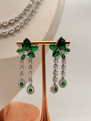 Elysian Petal – AD Necklace Set - Emerald Edition