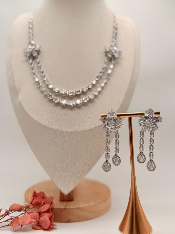 Crystal Petal – AD Necklace Set - Clear Edition