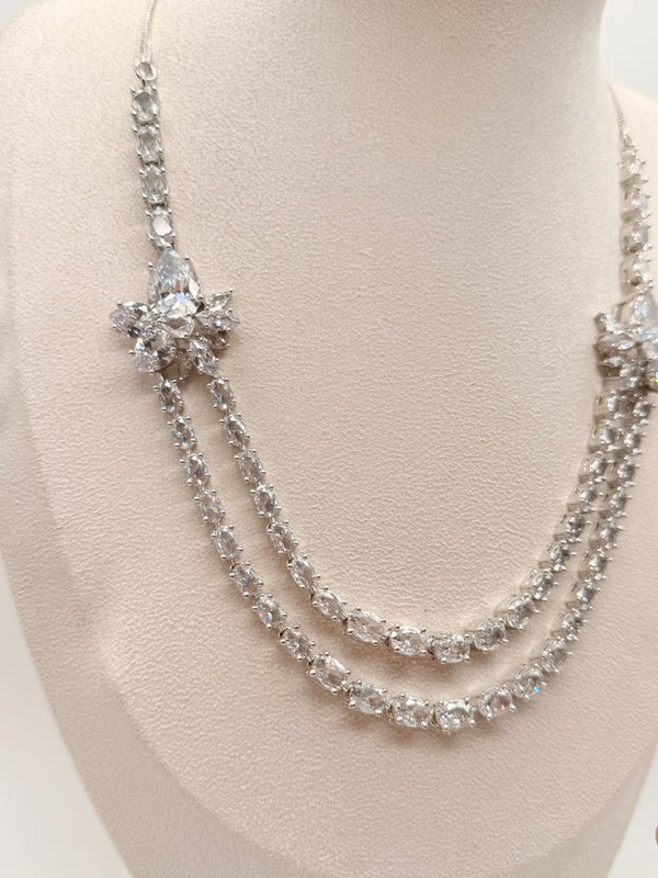 Crystal Petal – AD Necklace Set - Clear Edition