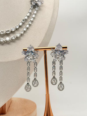 Crystal Petal – AD Necklace Set - Clear Edition