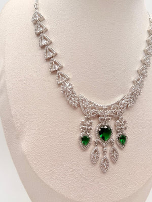 Regalia Verde AD Necklace Set – Emerald Edition