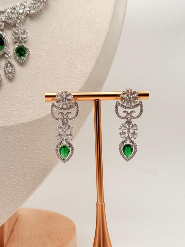 Regalia Verde AD Necklace Set – Emerald Edition