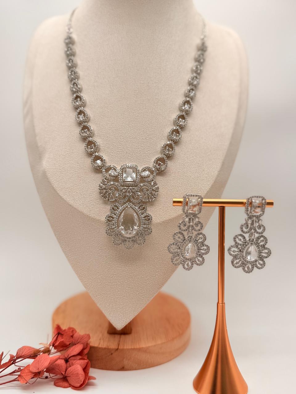 Florencia AD Necklace Set – Clear