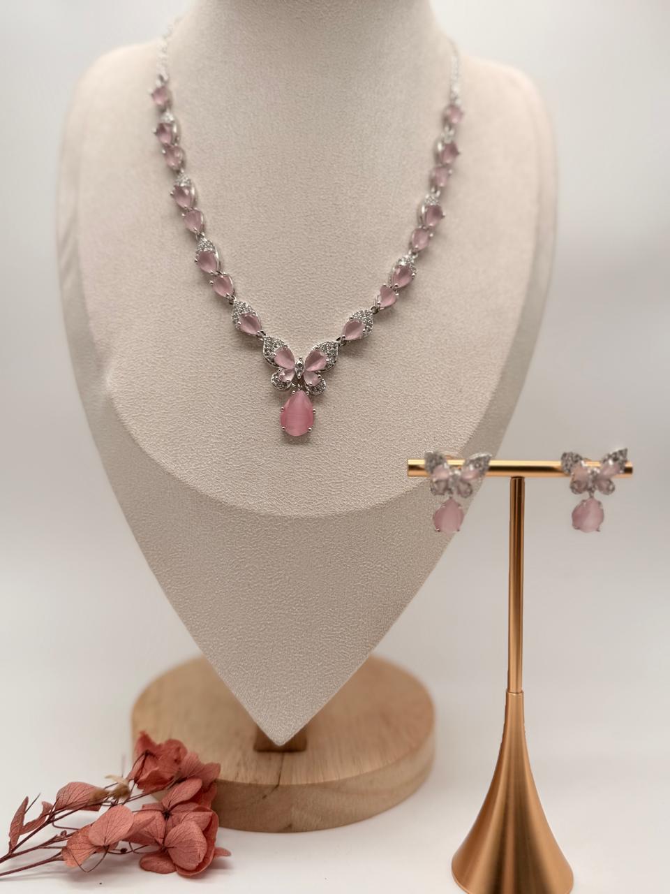 Blush Wing AD Necklace Set