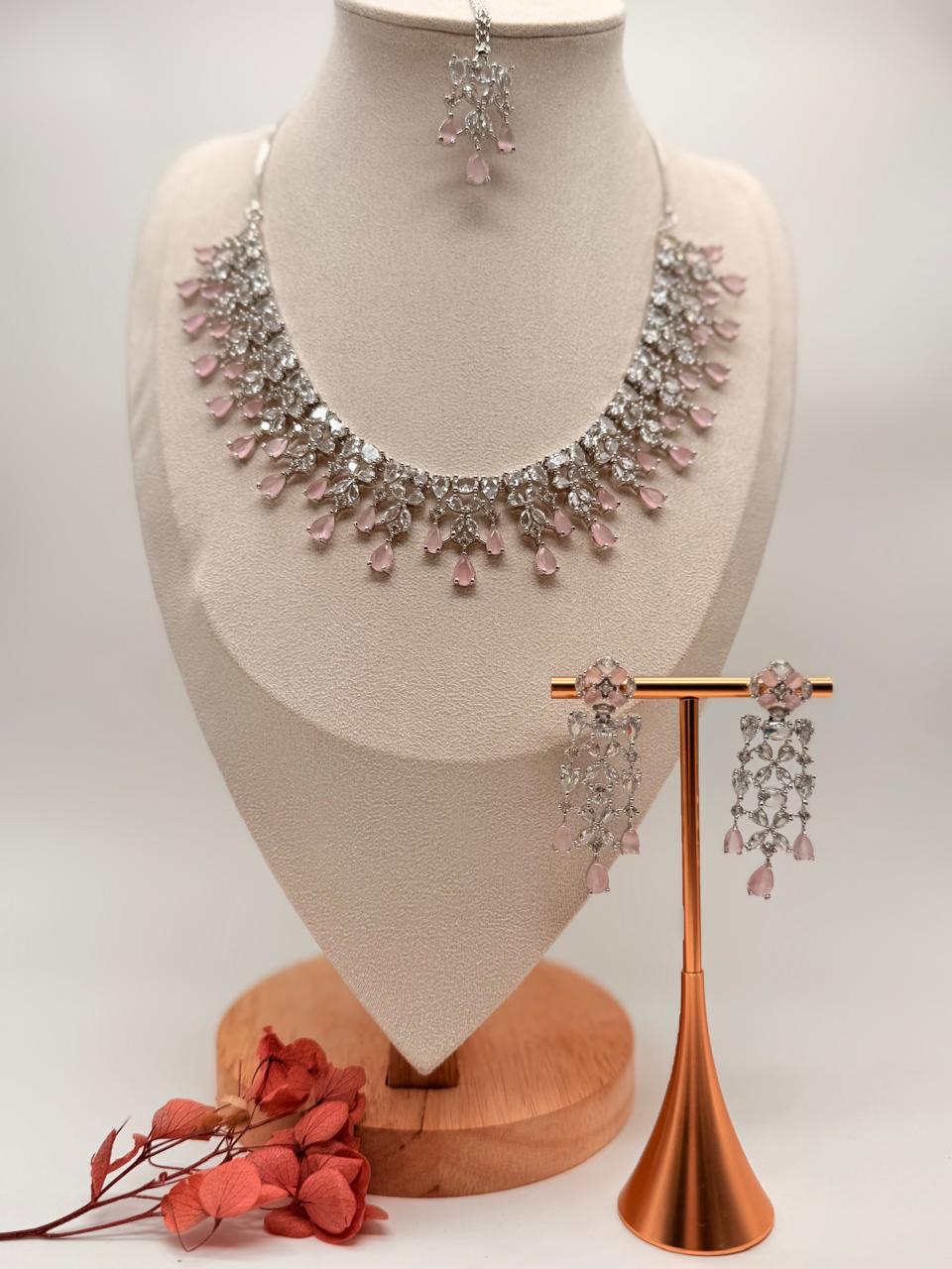 Rosé Crystalfall – Emerald AD Necklace Set