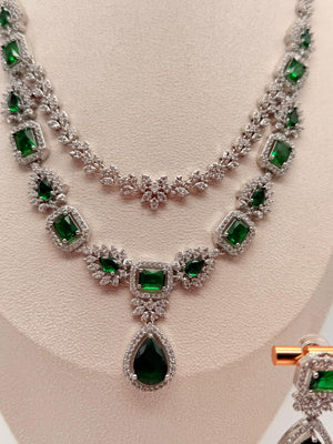 Emerald Empress AD Necklace Set