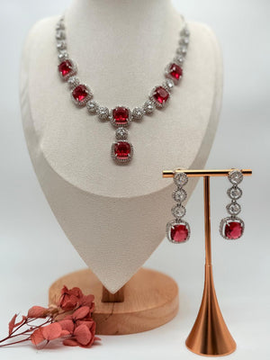 Lustra Ruby AD Necklace Set