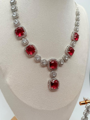 Lustra Ruby AD Necklace Set