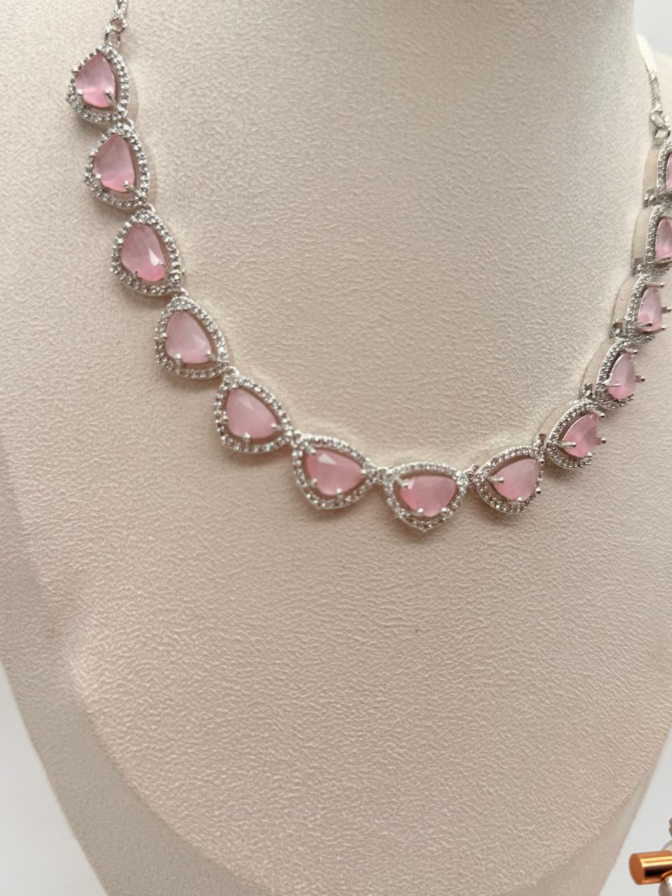 Blush Dewdrop AD Necklace Set