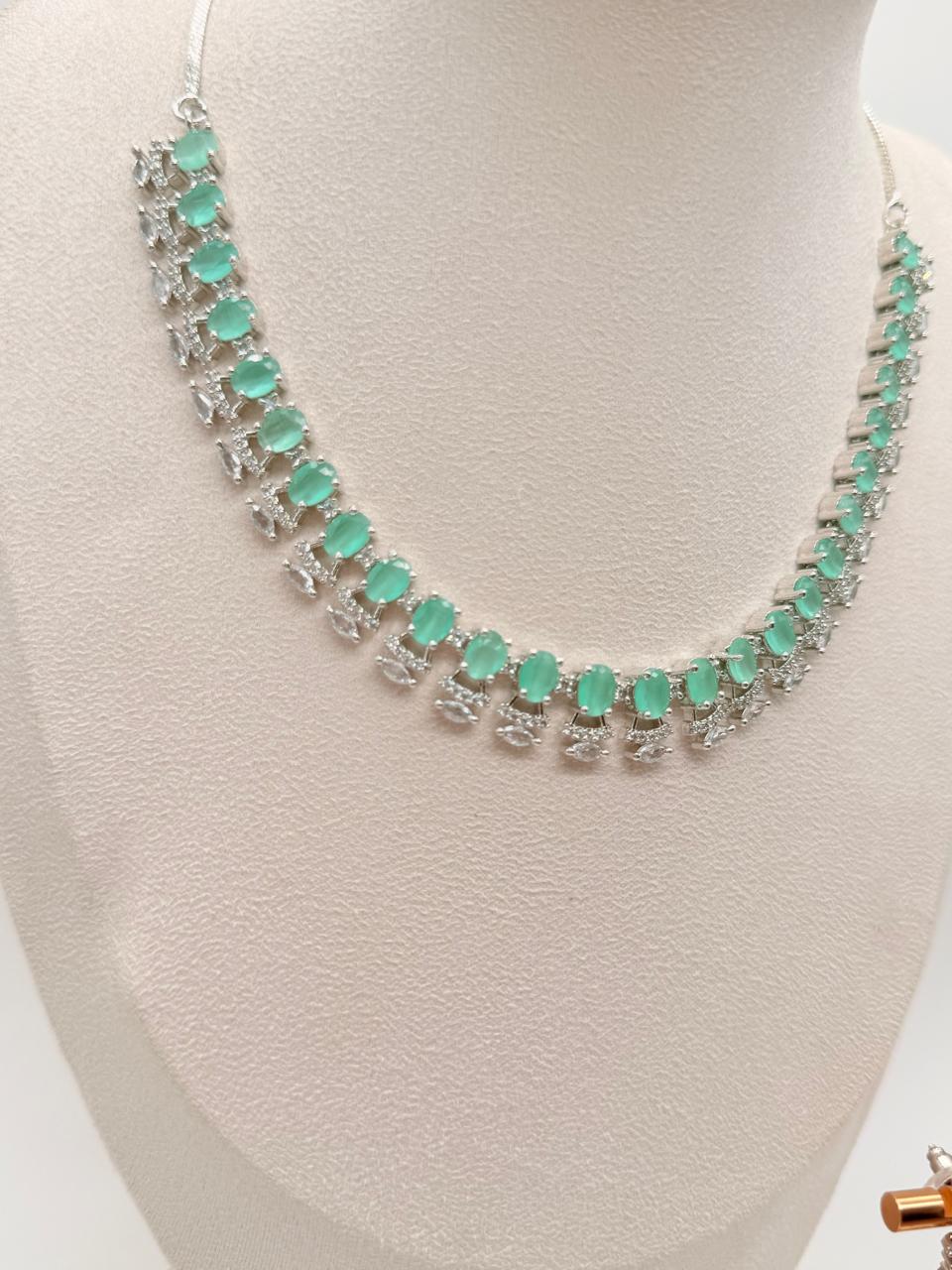 Mint Lumière AD Necklace Set