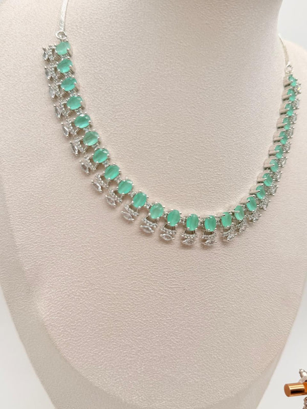 Mint Lumière AD Necklace Set