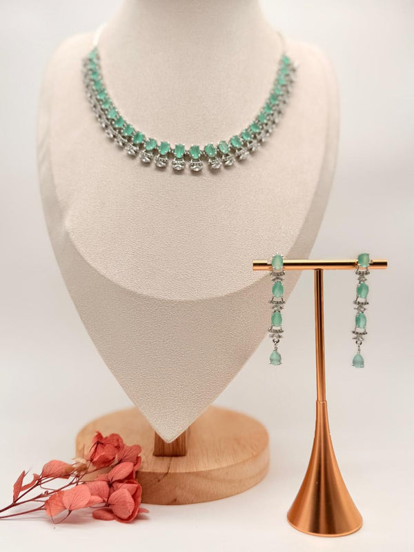 Mint Lumière AD Necklace Set