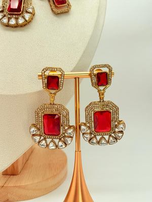 Maroon Majesty – Moissanite Necklace Set