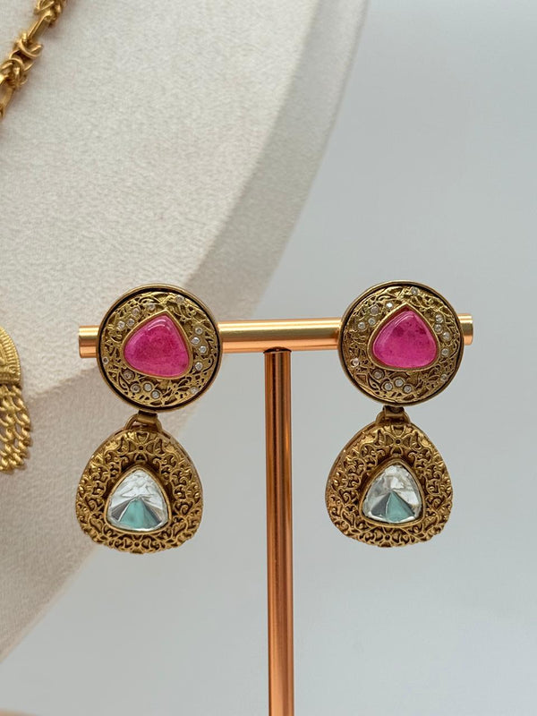 Petals & Peacock Pendant Set