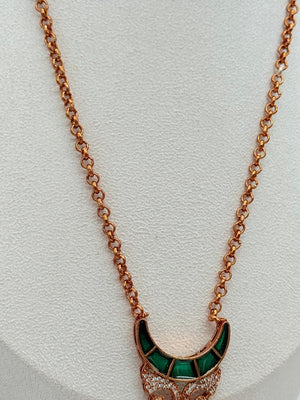 Emerald Crescent Muse Pendant Set
