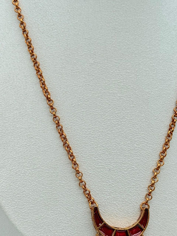 Pink Crescent Muse Pendant Set