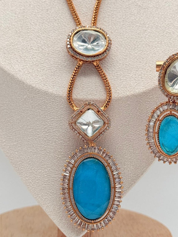 Turquoise Aurora Gem Pendant Set