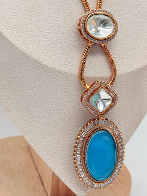 Turquoise Aurora Gem Pendant Set