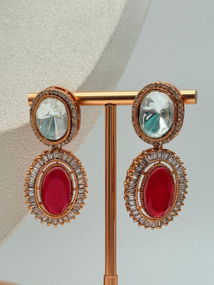 Red Aurora Gem Pendant Set