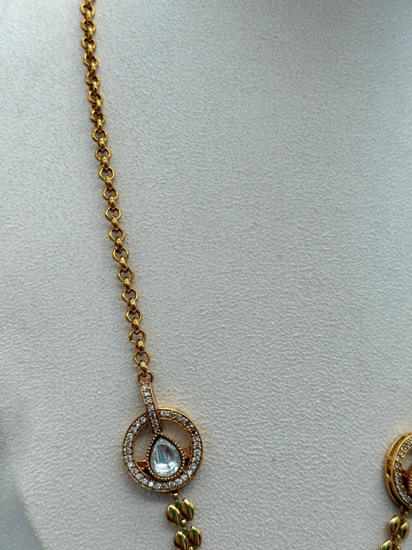 Mint Crystal Droplet Pendant Set