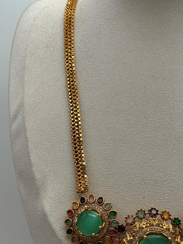 Mint Royal Rosette Pendant Set