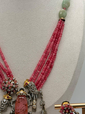 Rosy Winged Opulence Long Mala Set