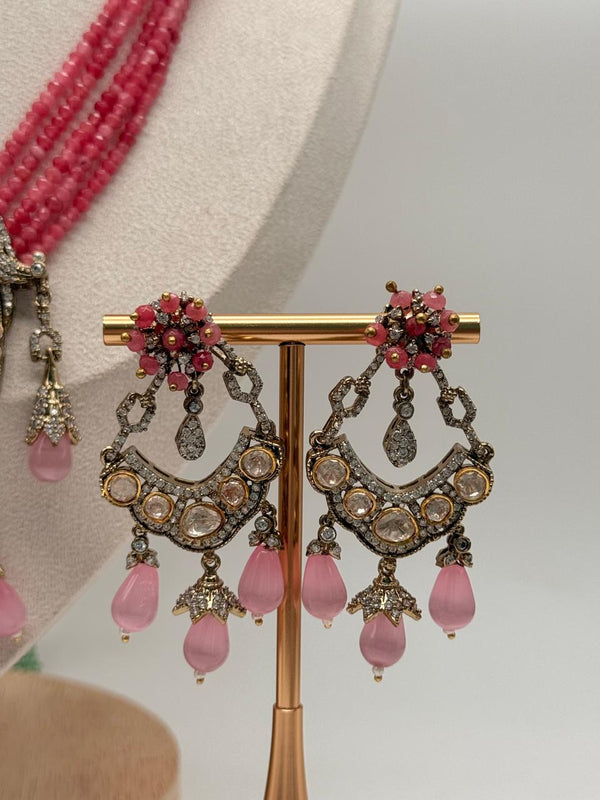 Rosy Winged Opulence Long Mala Set