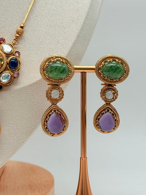 Majestic Multigem Heirloom Pendant Set - Purple Drop Variant