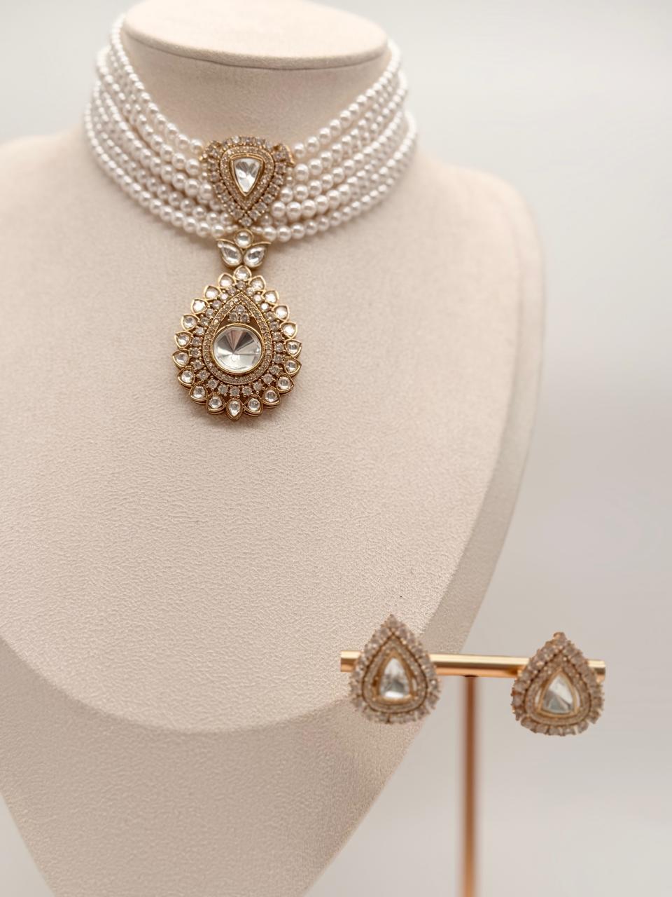 Pearl Droplet Royale Choker Set