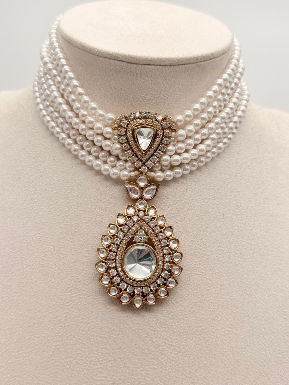 Pearl Droplet Royale Choker Set