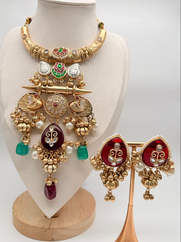 Pearl & Petals Royal Hasli Set – Maroon