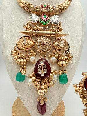 Pearl & Petals Royal Hasli Set – Maroon