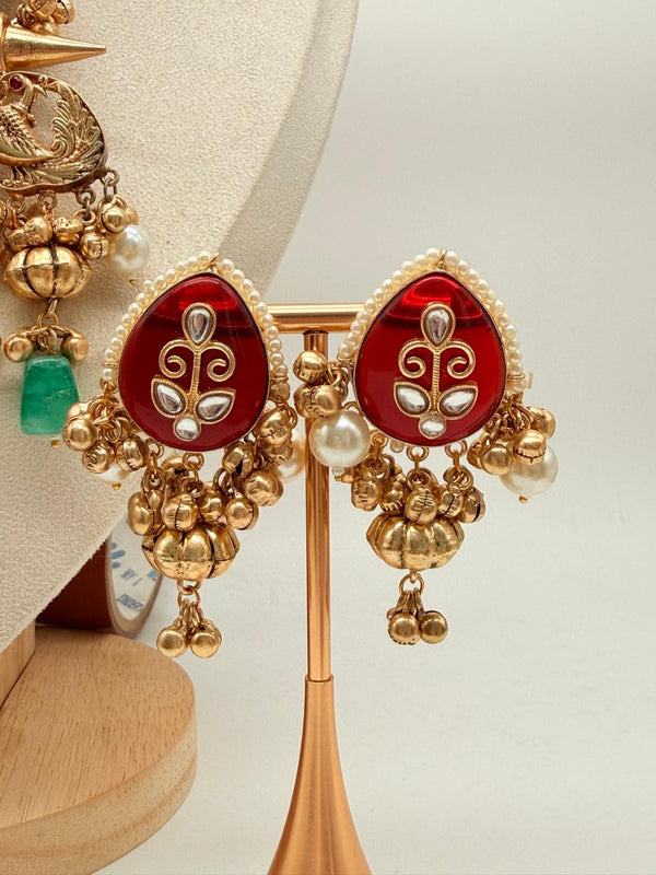 Pearl & Petals Royal Hasli Set – Maroon