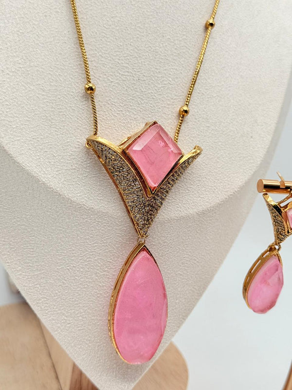 Blush Prism Pendant Set (Pink)