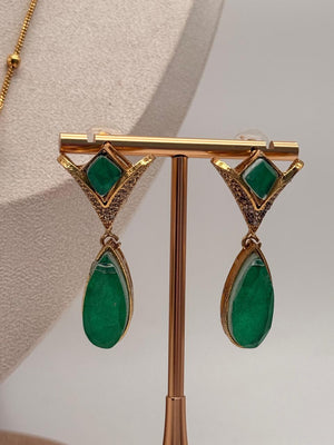 Emerald Prism Pendant Set