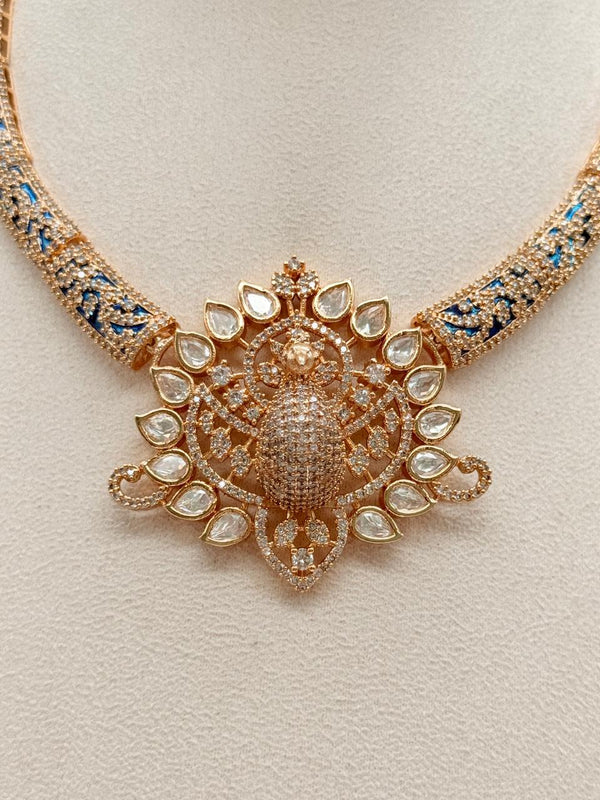 Mayur Mohini Hasli Set With Jadau Kundan