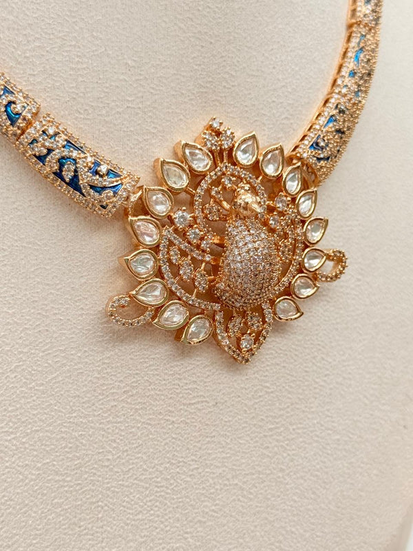Mayur Mohini Hasli Set With Jadau Kundan