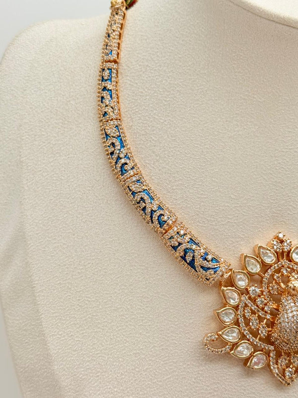 Mayur Mohini Hasli Set With Jadau Kundan
