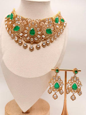 Emerald Empress Polki Necklace Set