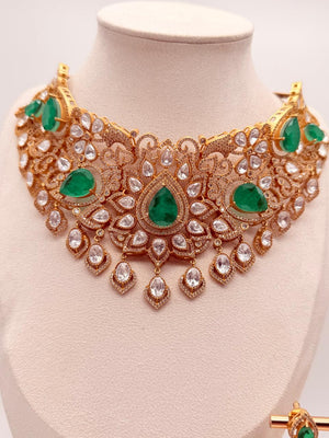 Emerald Empress Polki Necklace Set